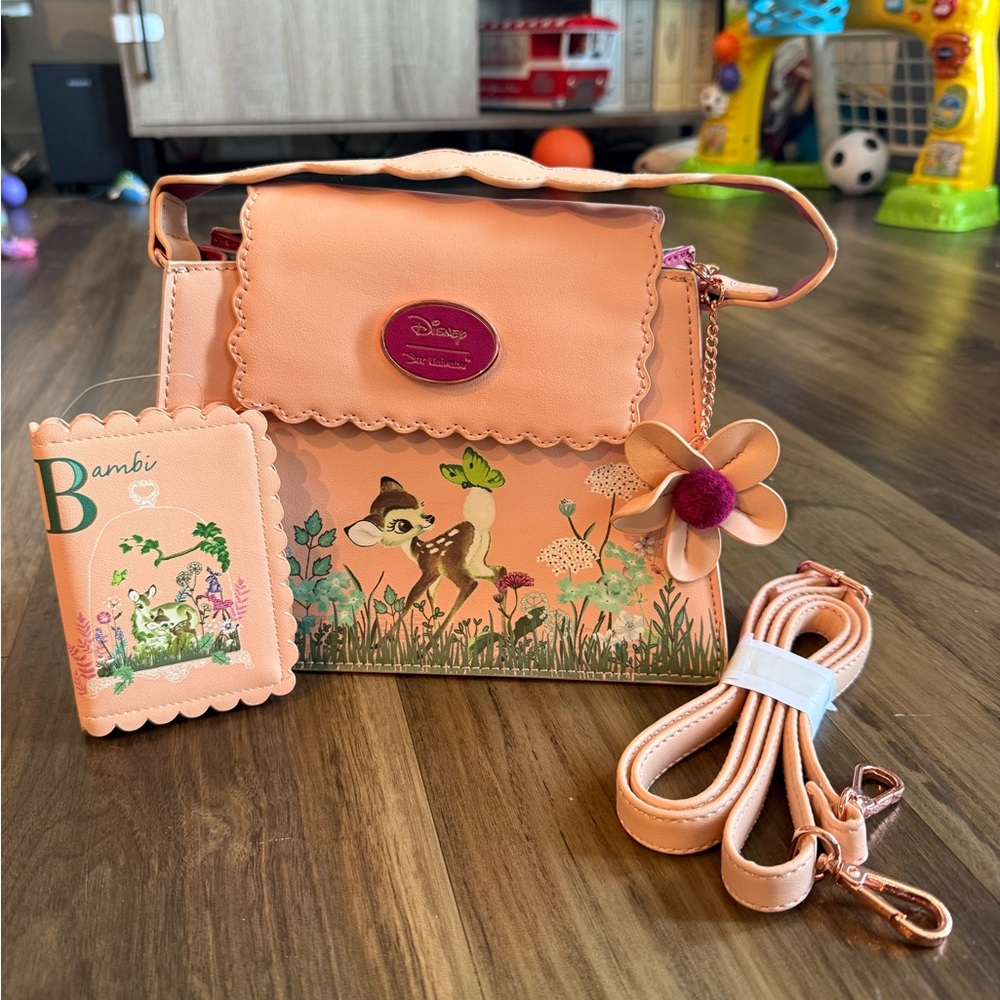 Our Universe Bambi Watercolor Portrait Handbag - BoxLunch Exclusive with wallet